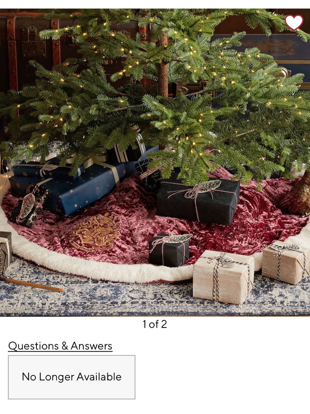 Pottery Barn Teen Harry Potter Velvet Tree Skirt. Gryffindor.